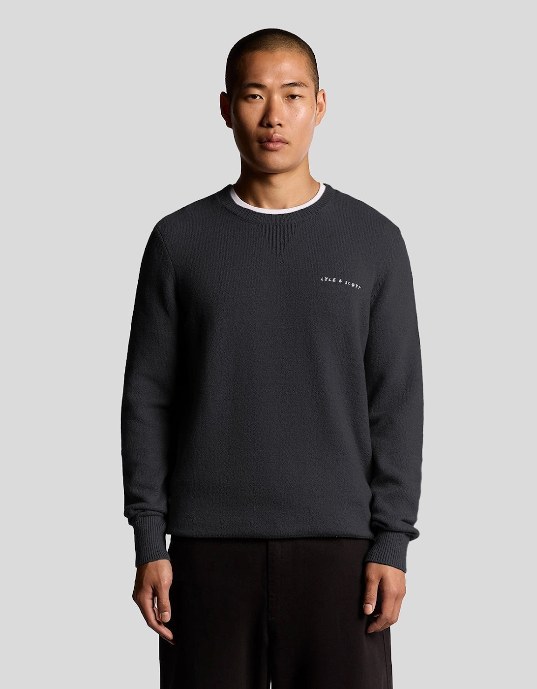 Knitted Script Crew Neck Jumper, 7 of 6