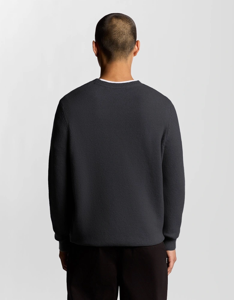 Knitted Script Crew Neck Jumper