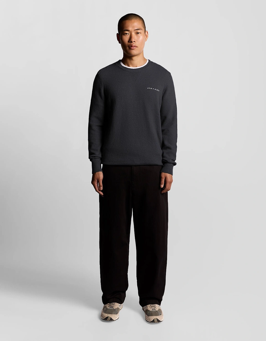 Knitted Script Crew Neck Jumper