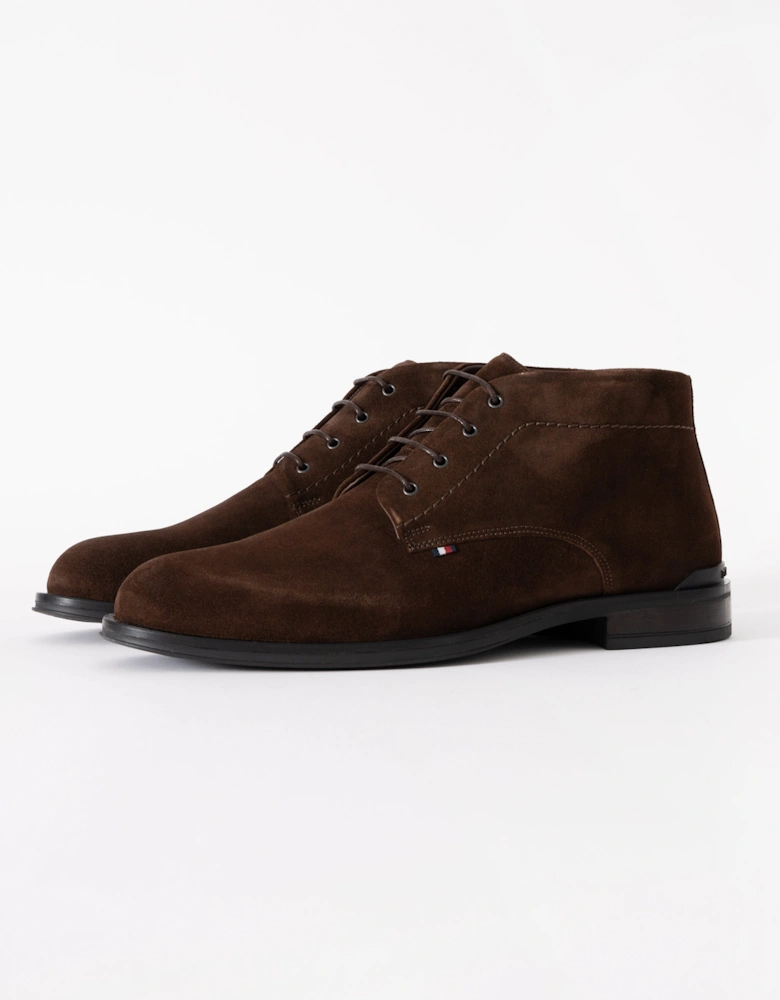 Corporate Hilfiger Mens Short Suede Boots - Cocoa
