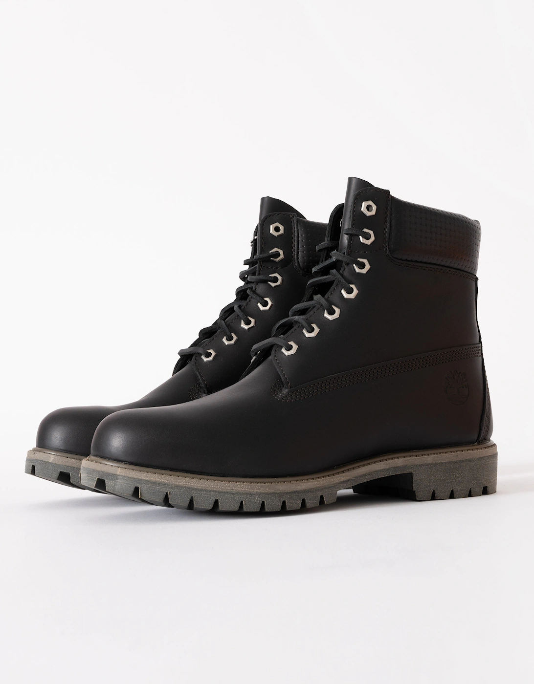 Mens Premium 6 Inch Full Grain Leather Waterproof Boot - Black/Dark Brown, 6 of 5