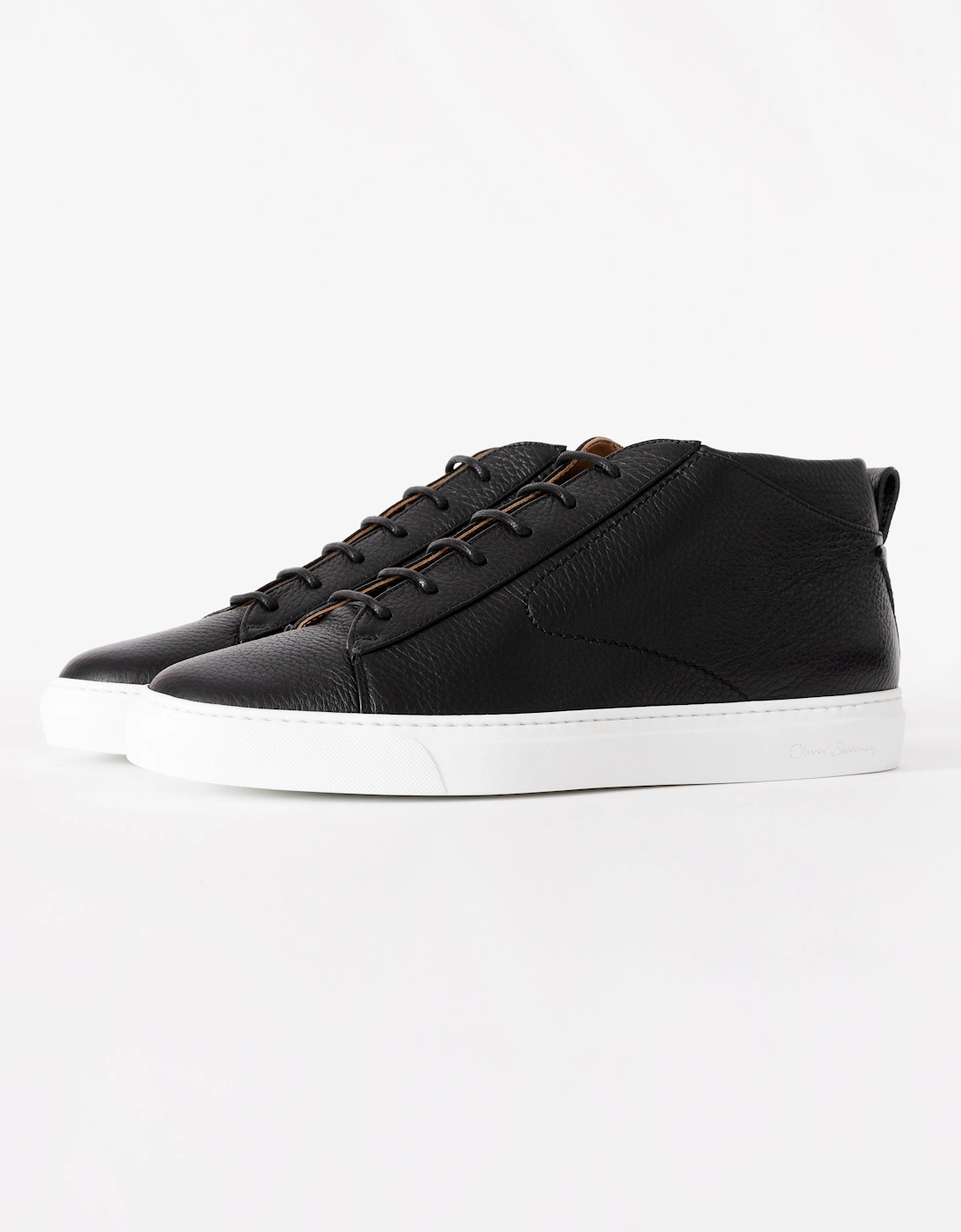 Fermo Mens Mid Cut Deer Leather Trainers - Black, 6 of 5