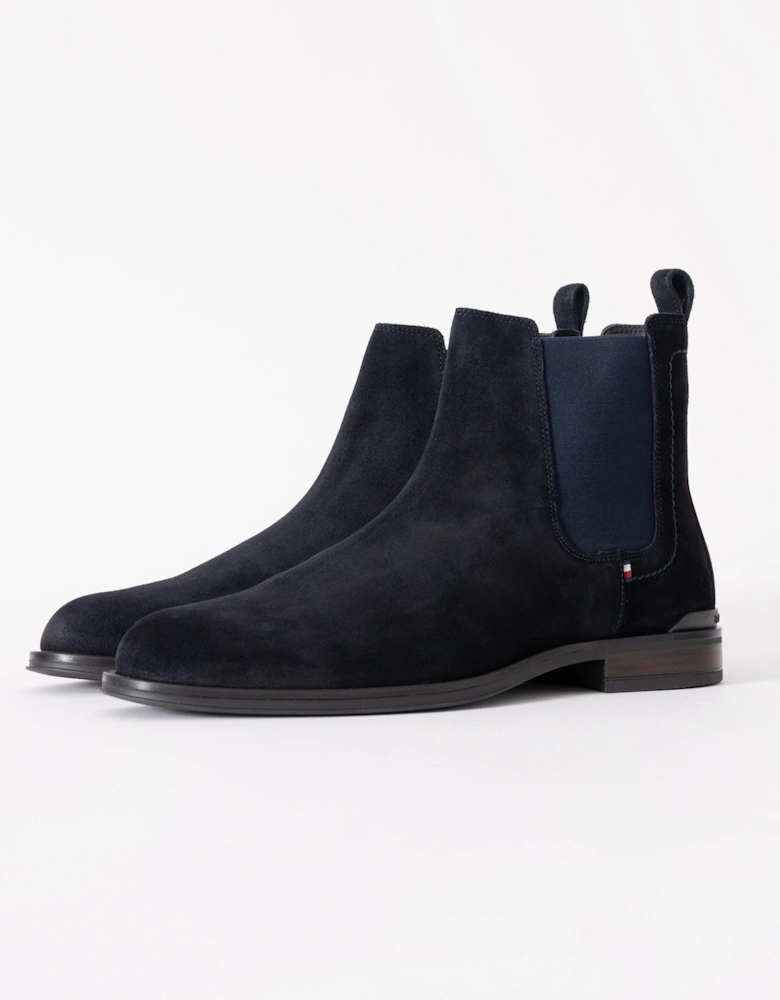 Corporate Hilfiger Mens Suede Chelsea Boots - Desert Sky