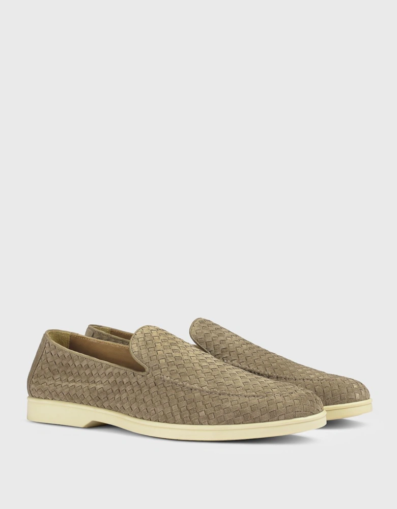 Woven Suede Loafers Casual Style