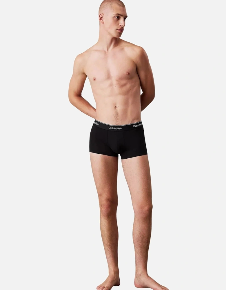 3-Pack Icon Cotton Stretch Low-Rise Boxer Trunks, Black/Glacier/Bluebell