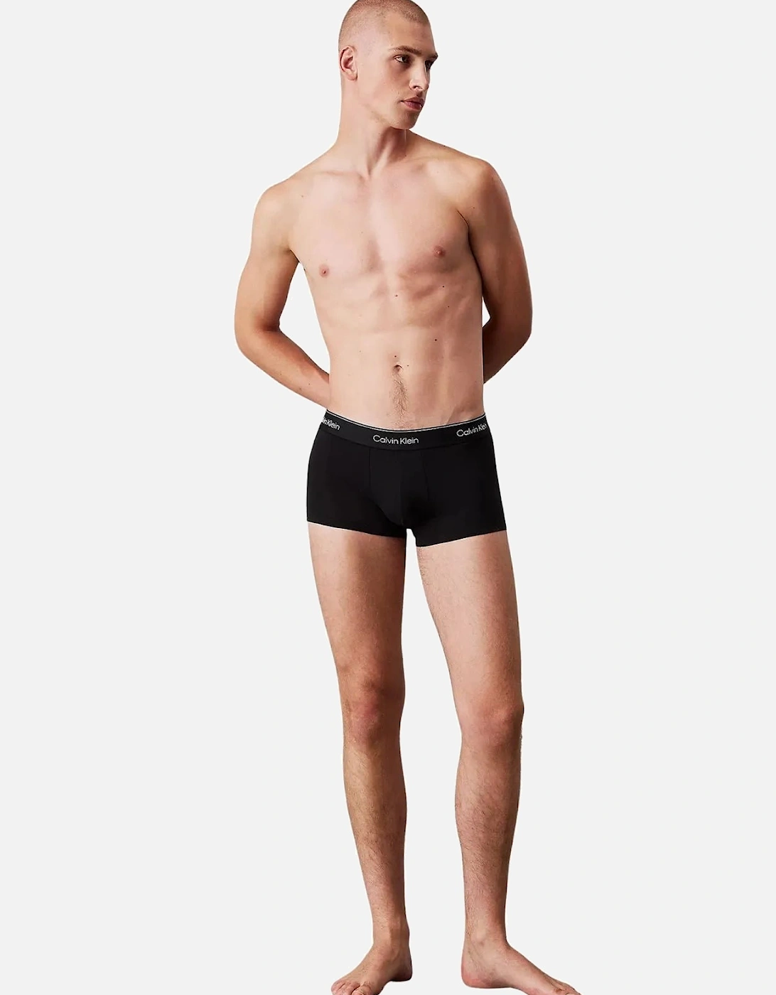 3-Pack Icon Cotton Stretch Low-Rise Boxer Trunks, Black/Glacier/Bluebell