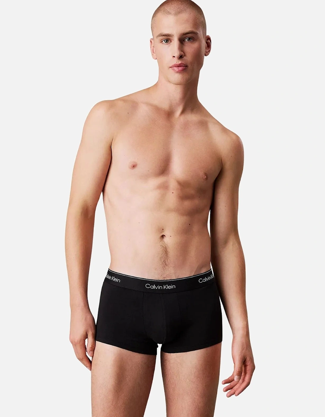 3-Pack Icon Cotton Stretch Low-Rise Boxer Trunks, Black/Glacier/Bluebell