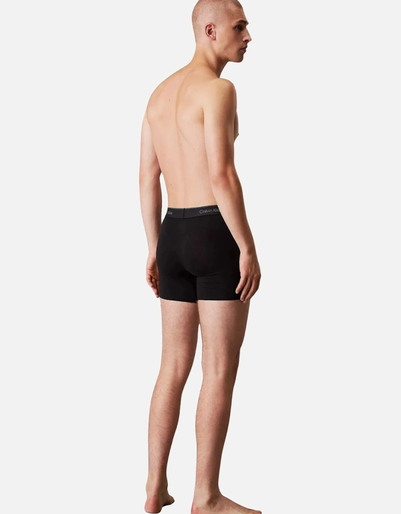 3-Pack Icon Cotton Stretch Boxer Briefs, Black/Glacier/Bluebell