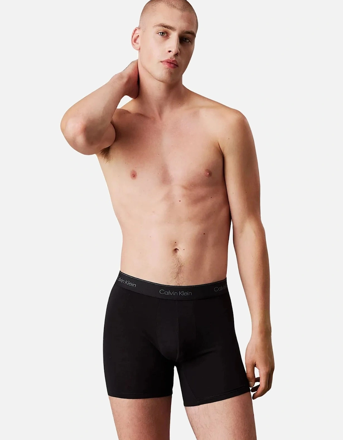 3-Pack Icon Cotton Stretch Boxer Briefs, Black/Glacier/Bluebell