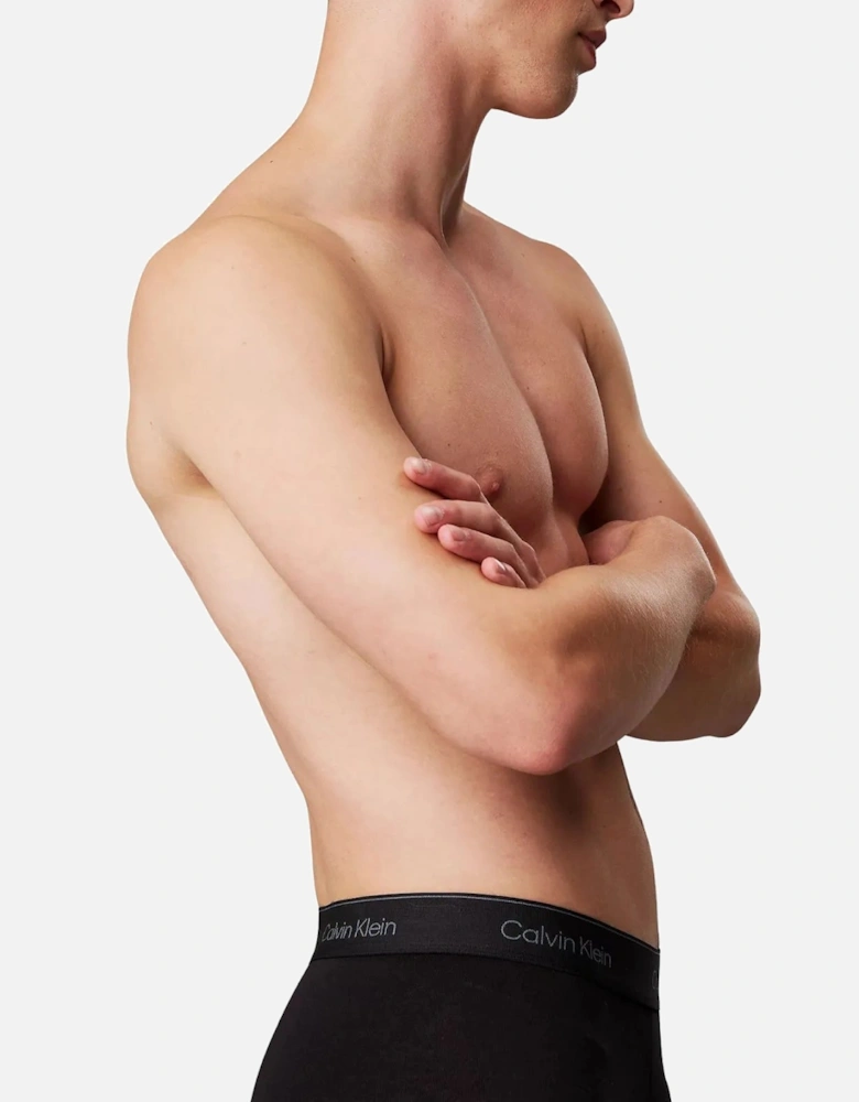 3-Pack Icon Cotton Stretch Boxer Briefs, Black/Glacier/Bluebell