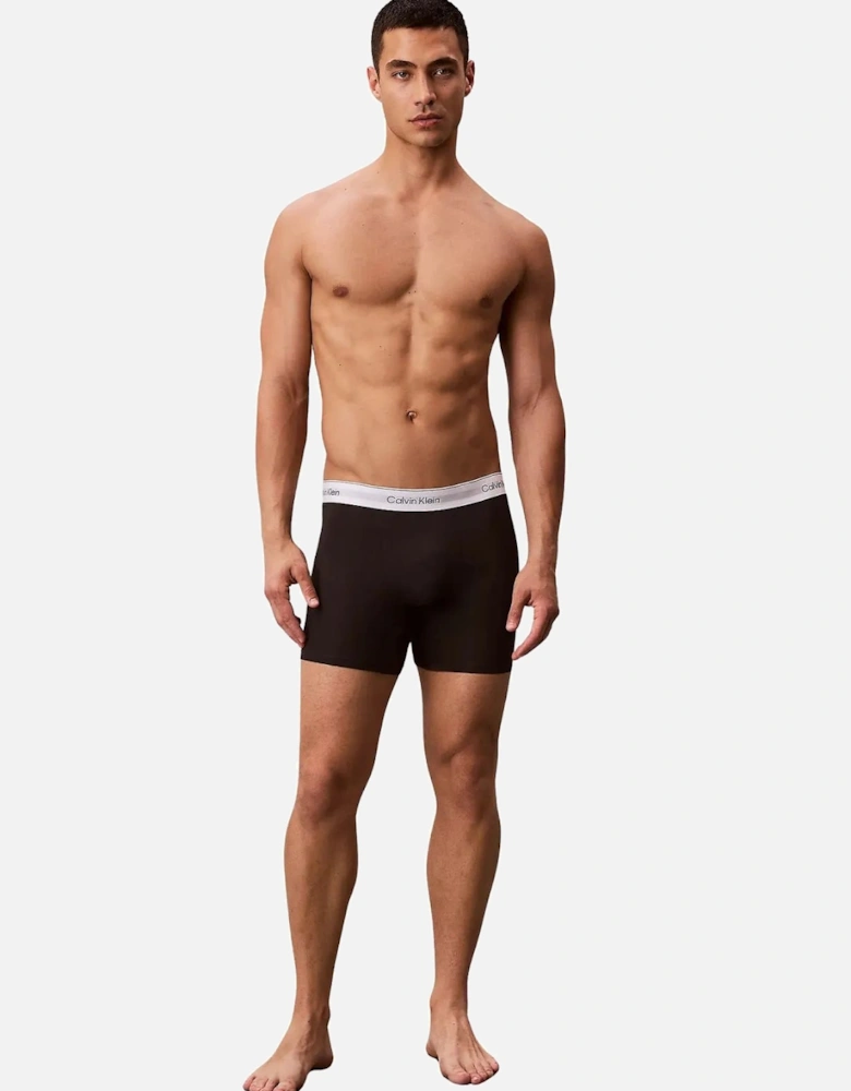 3-Pack Icon Cotton Stretch Boxer Briefs, Black/white