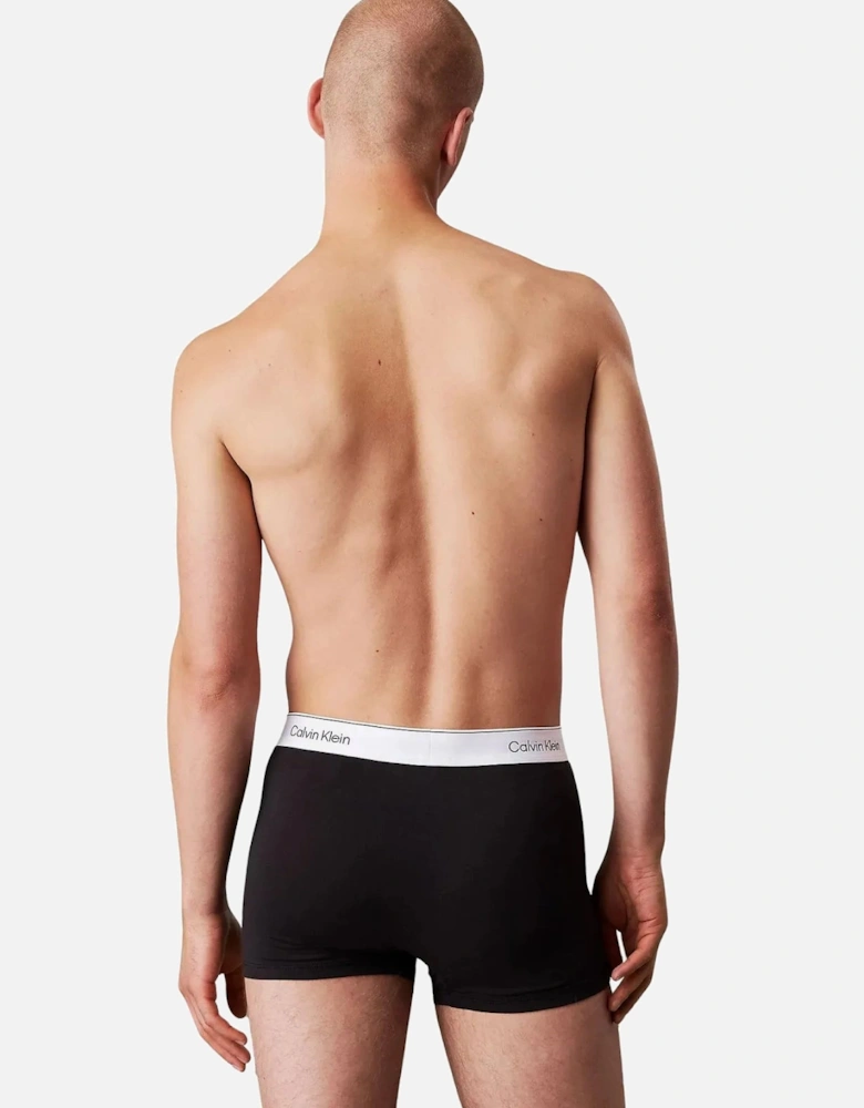 3-Pack Icon Cotton Stretch 'Relaxed Dart' Boxer Trunks, Black/Glacier/Bluebell