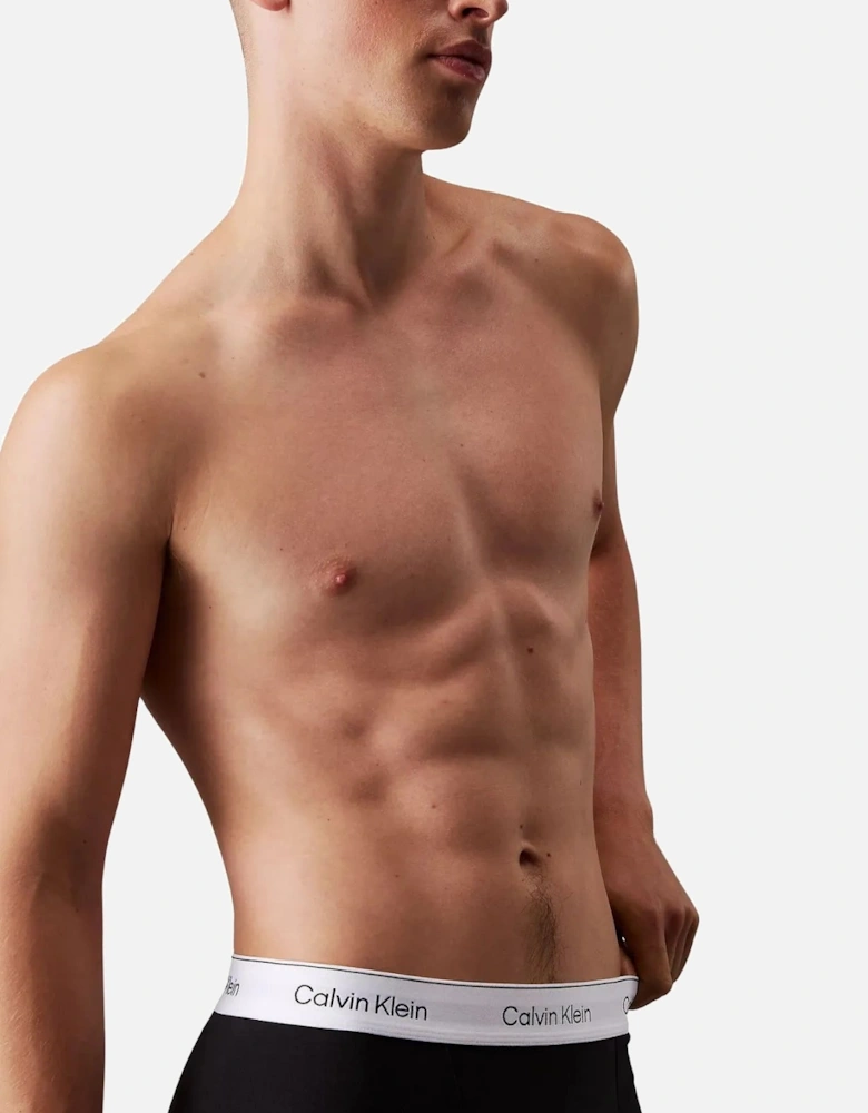 3-Pack Icon Cotton Stretch 'Relaxed Dart' Boxer Trunks, Black/Glacier/Bluebell