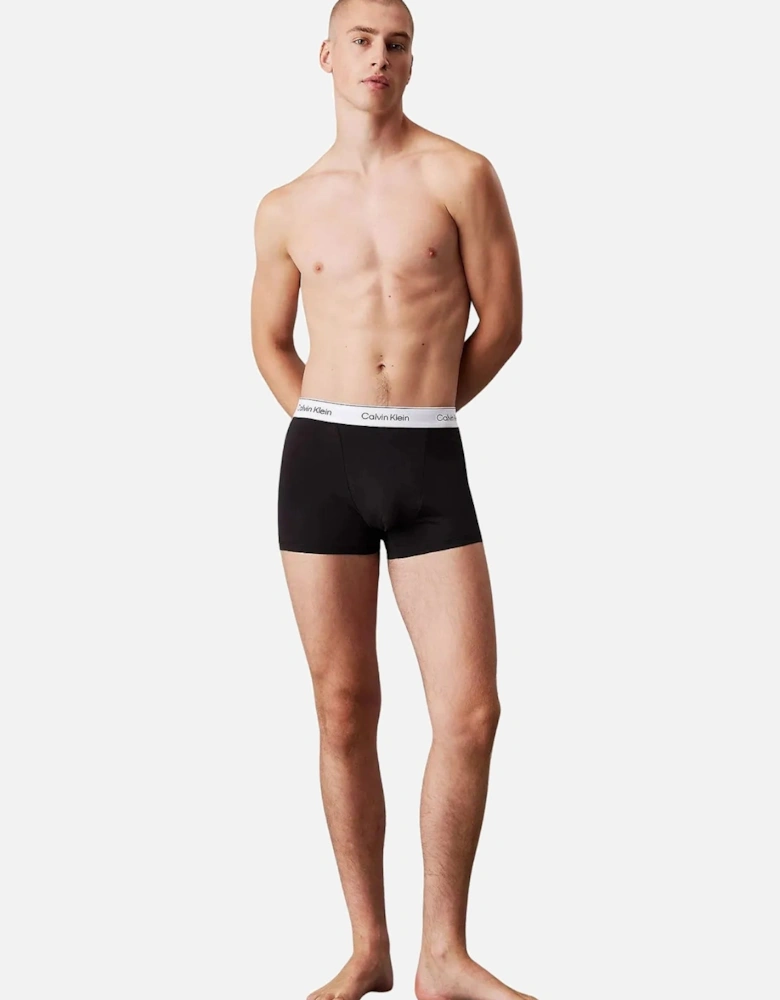 3-Pack Icon Cotton Stretch 'Relaxed Dart' Boxer Trunks, Black/Glacier/Bluebell
