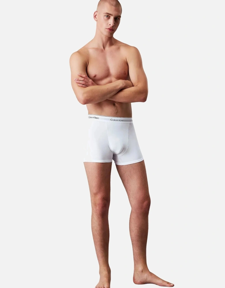 3-Pack Icon Cotton Stretch 'Relaxed Dart' Boxer Trunks, All White