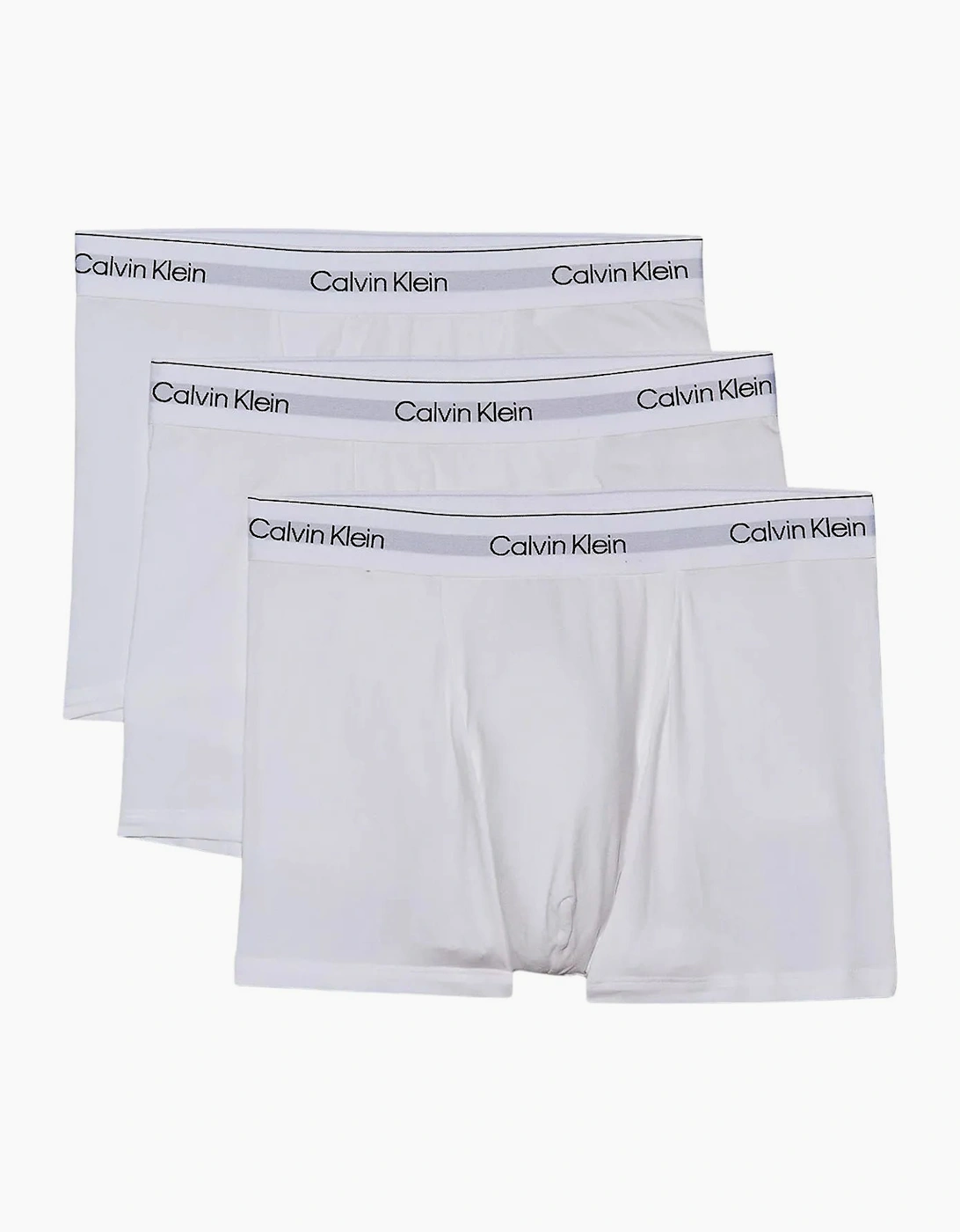 Calvin Klein Men's White 3-Pack Icon Cotton Stretch 'Relaxed Dart' Boxer Trunks, All  33/32/32 M