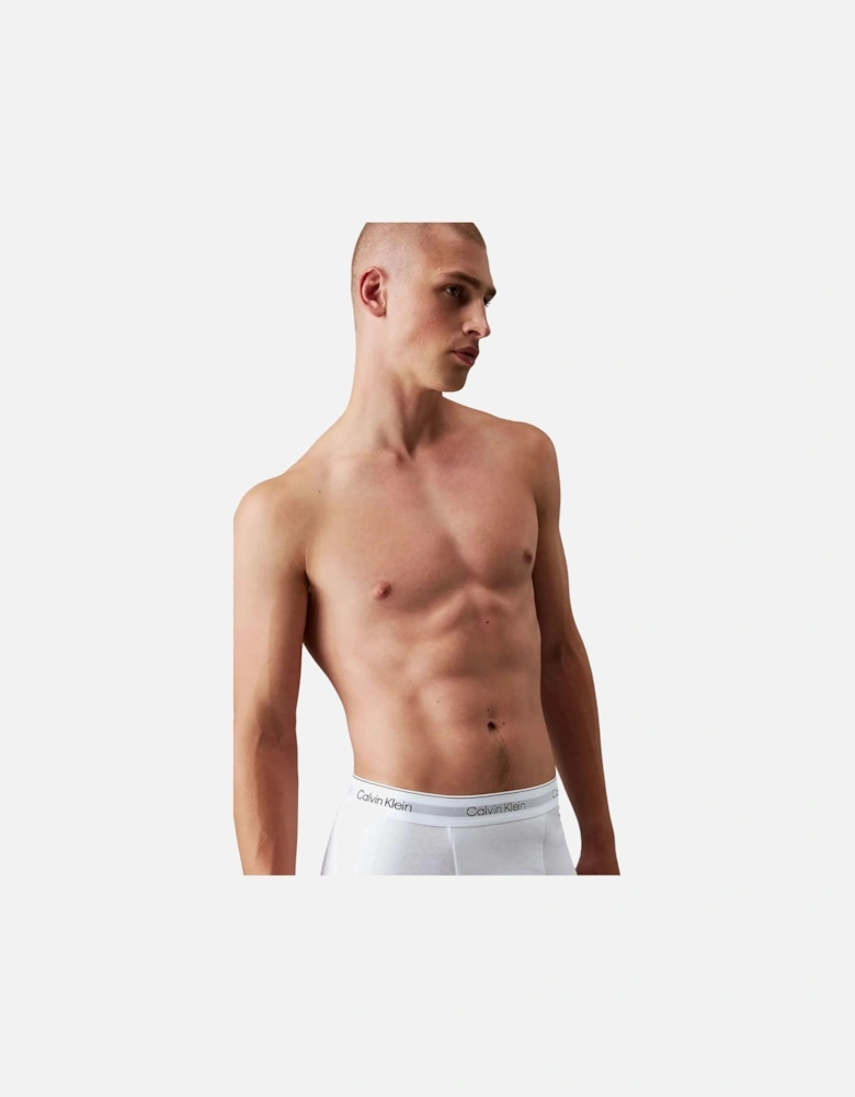 3-Pack Icon Cotton Stretch 'Relaxed Dart' Boxer Trunks, All White