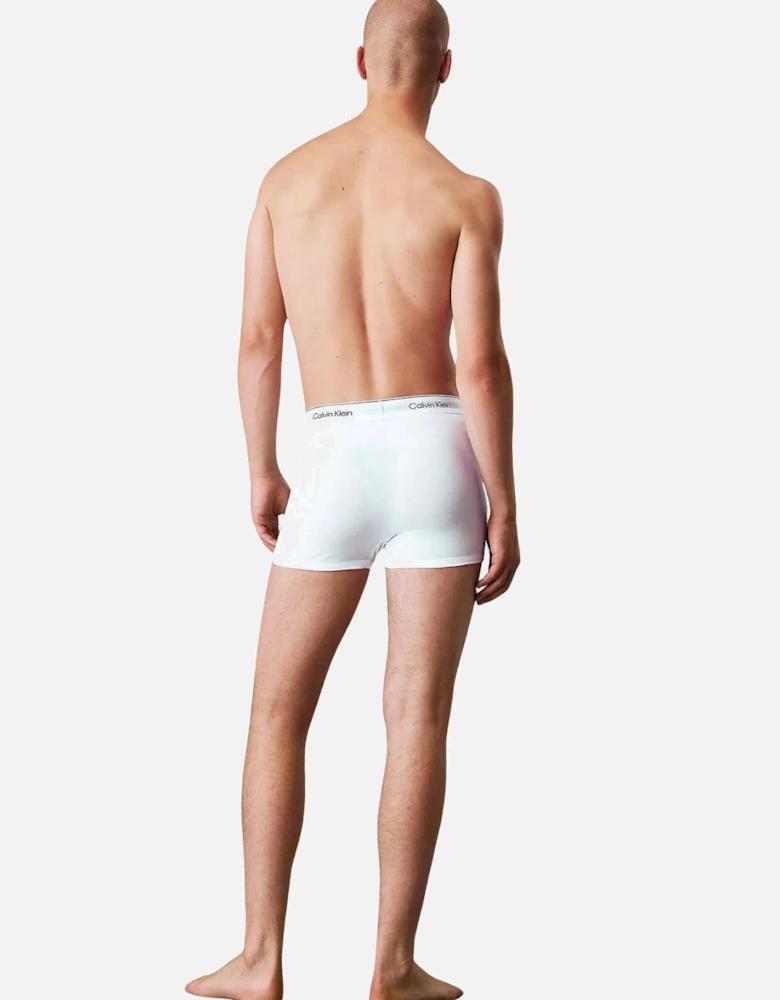 3-Pack Icon Cotton Stretch 'Relaxed Dart' Boxer Trunks, All White