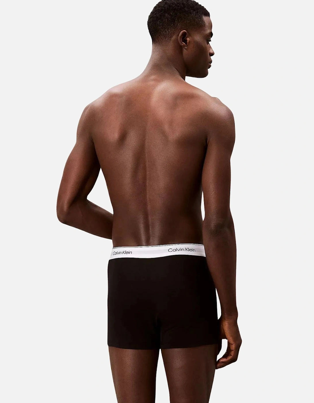3-Pack Icon Cotton Stretch 'Relaxed Dart' Boxer Trunks, Black/white