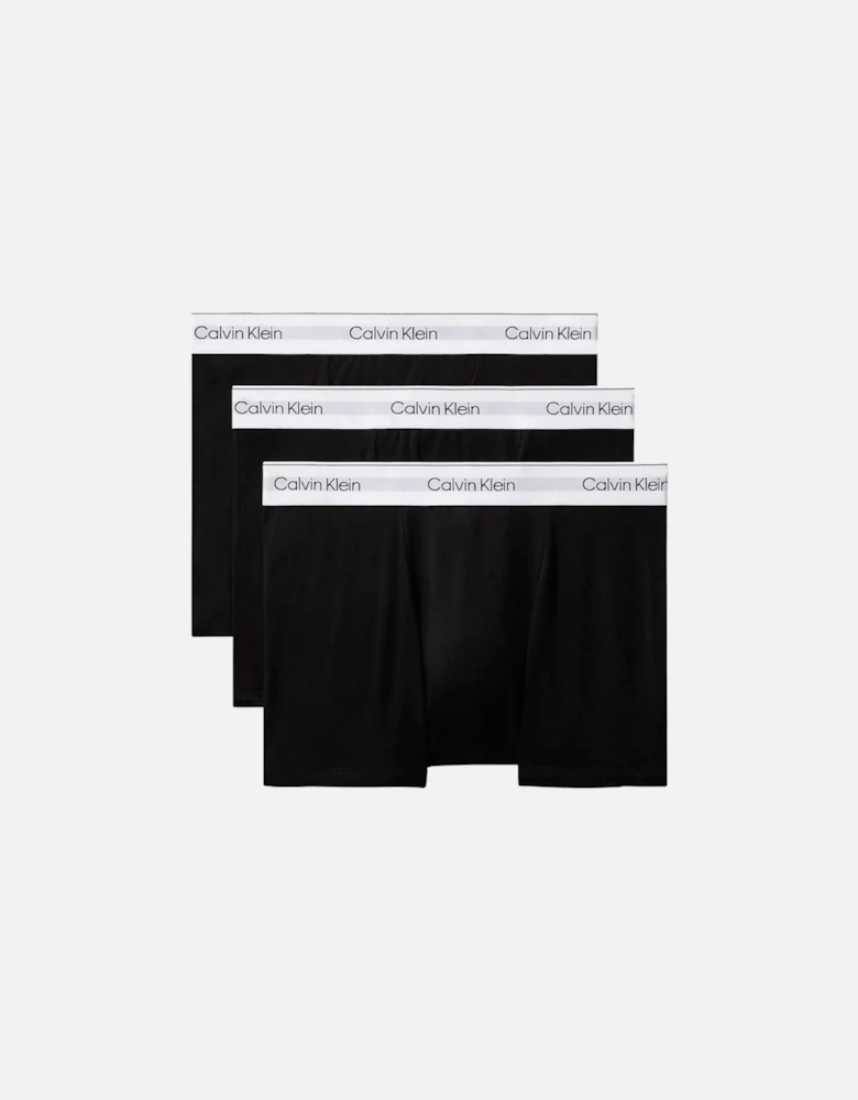 3-Pack Icon Cotton Stretch 'Relaxed Dart' Boxer Trunks, Black/white