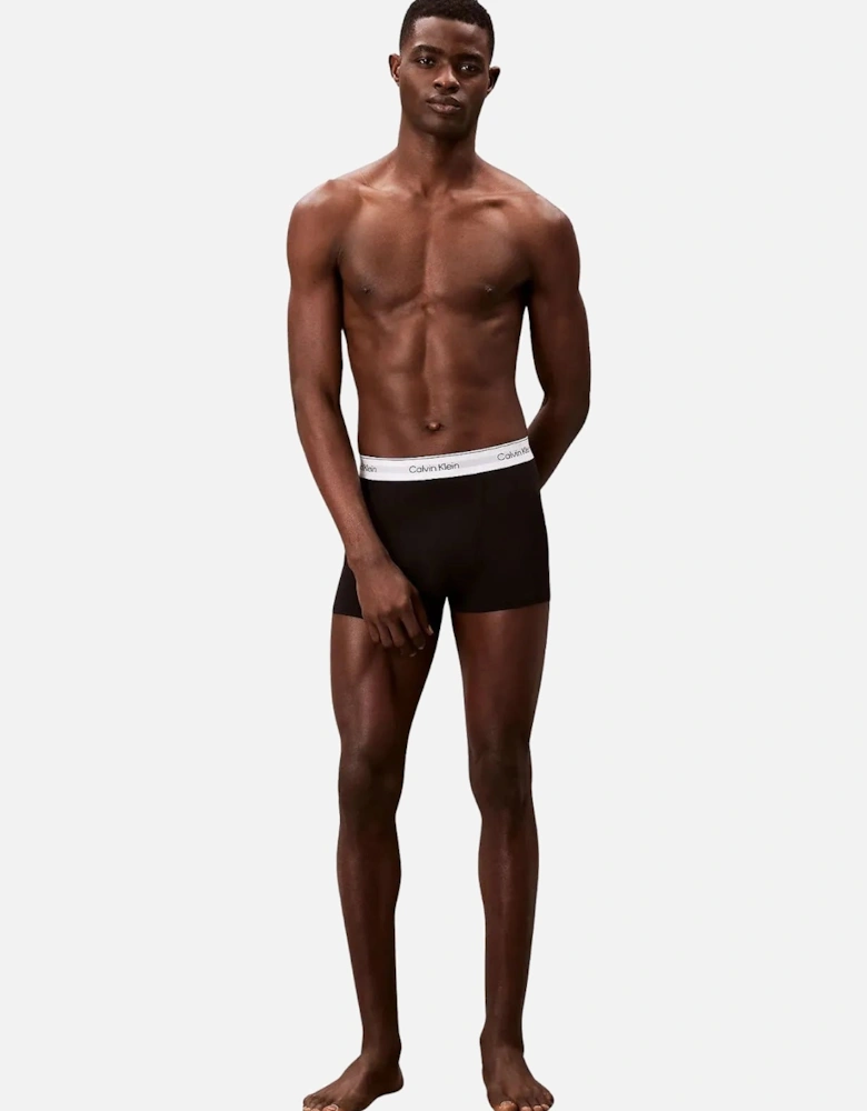 3-Pack Icon Cotton Stretch 'Relaxed Dart' Boxer Trunks, Black/white