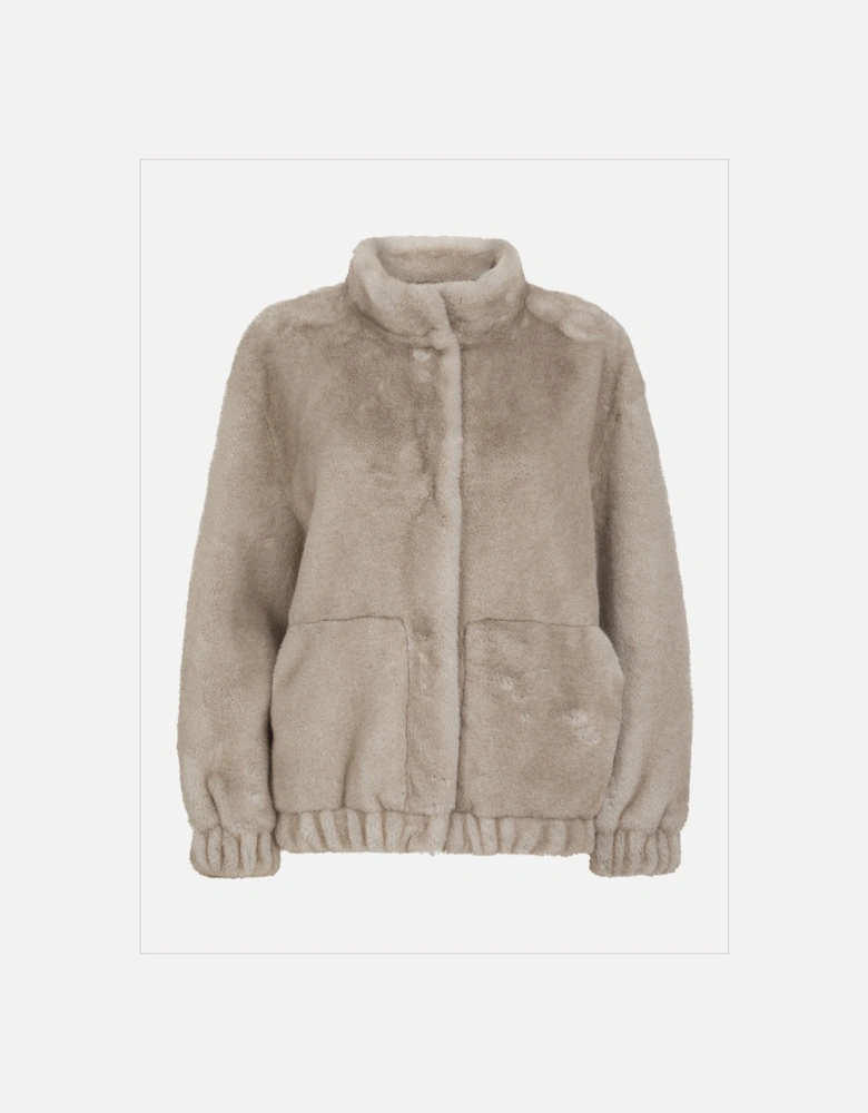 Aubrey Faux Fur Jacket In Grey