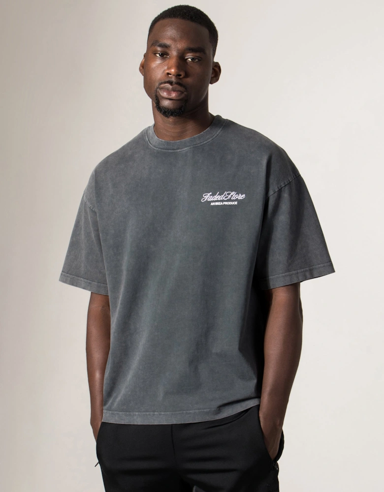 Relaxed Fit Mushroom Sketch T-Shirt
