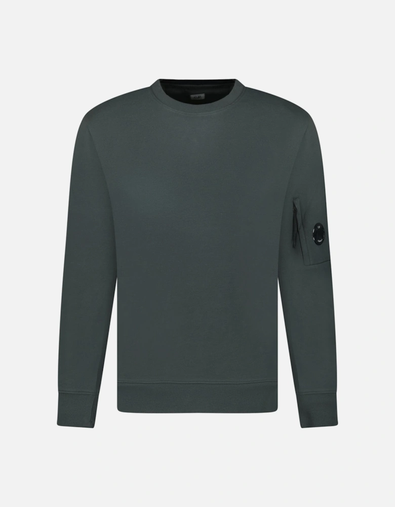 Diagonal Raised Fleece Crewneck Lens Sweatshirt Dark Shadow Grey