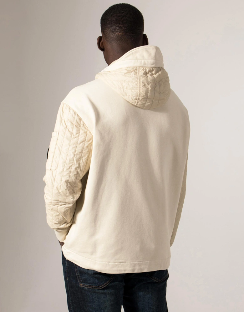 Diagonal Raised Fleece Full Zip Hooded Sweatshirt