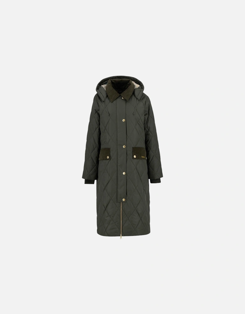 Meredith Womens Quilted Jacket - Olive/Ancient Tartan