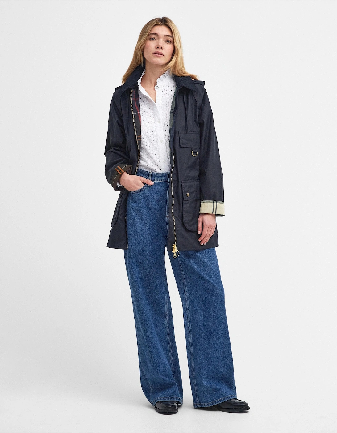 Highclere Womens Wax Jacket - Navy