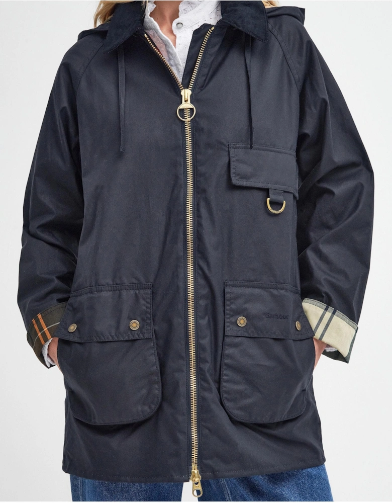 Highclere Womens Wax Jacket - Navy