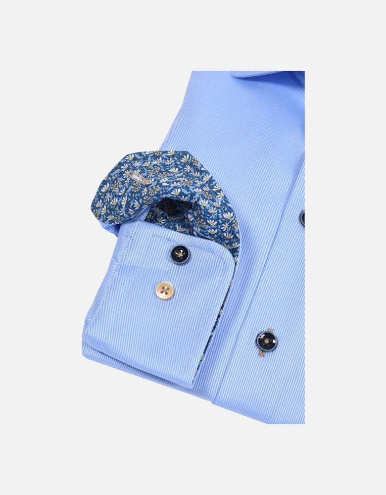 Long Sleeved Cut Away Collar Shirt Light Blue