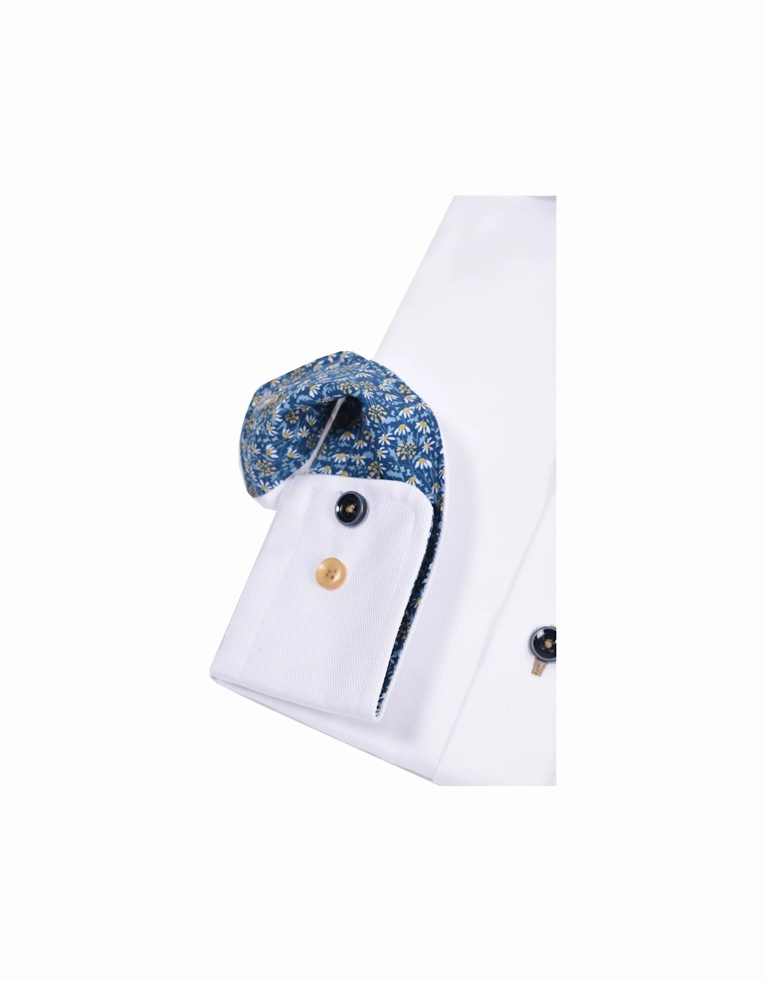 Long Sleeved Cut Away Collar Shirt White
