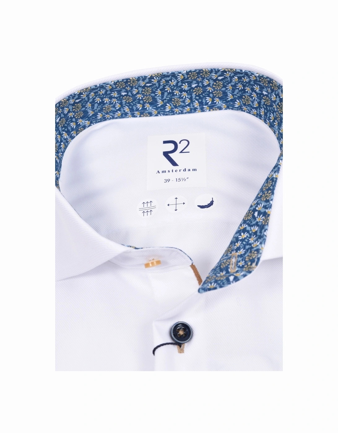 Long Sleeved Cut Away Collar Shirt White