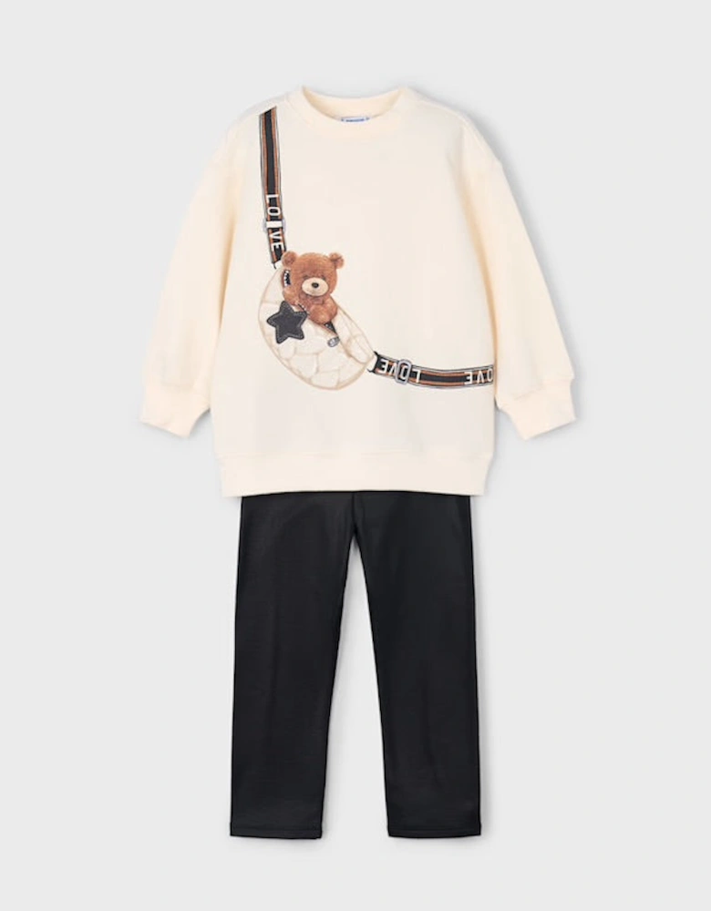 GIRLS BLACK PULLOVER LEGGINGS SET 4.727