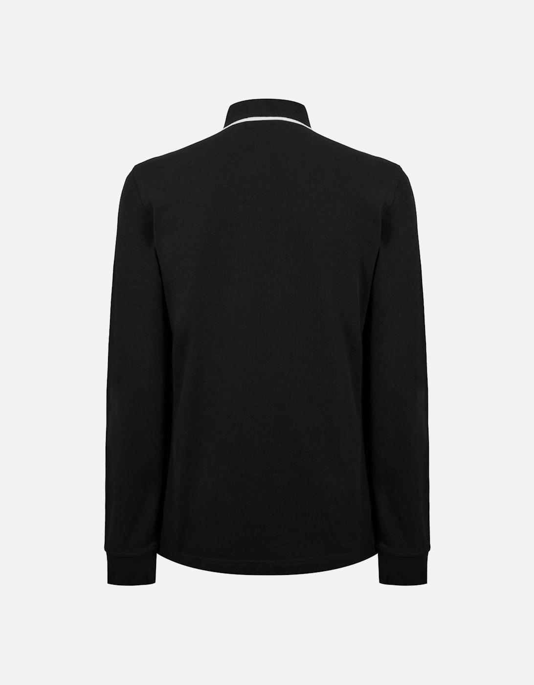 Long Sleeved Tipped Polo Black