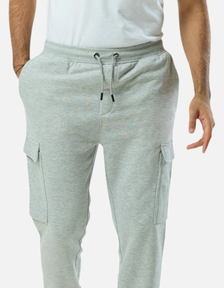 Mens Cargo Joggers Zip Pockets Fleece Gym Trousers Cotton Bottom Track Pants New