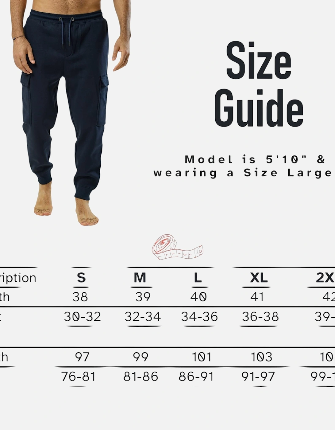 Mens Cargo Joggers Zip Pockets Fleece Gym Trousers Cotton Bottom Track Pants New