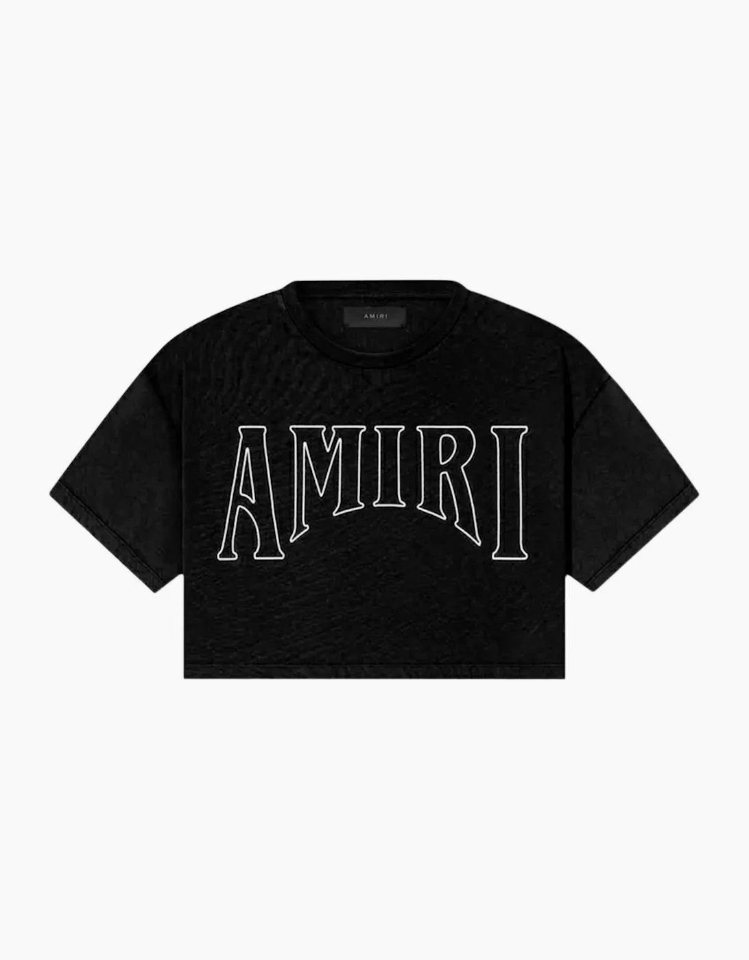 Women's AMIRI WOMENS SUN CROPPED TEE BLACK - Size: 10/8