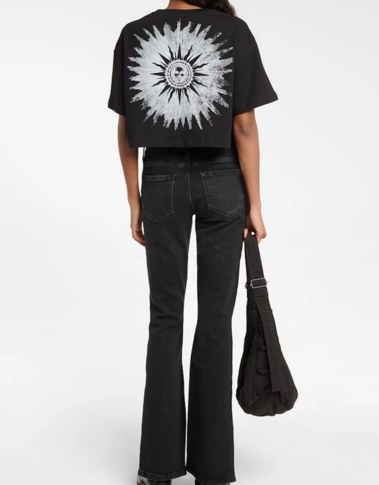 WOMENS SUN CROPPED TEE BLACK