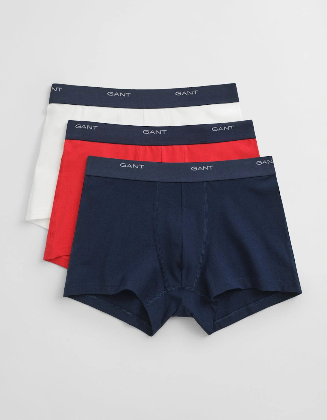 Gant Men's Navy 3-Pack Core Trunks With Logo Waistband - 105 Multicolour - Size 33/32/32