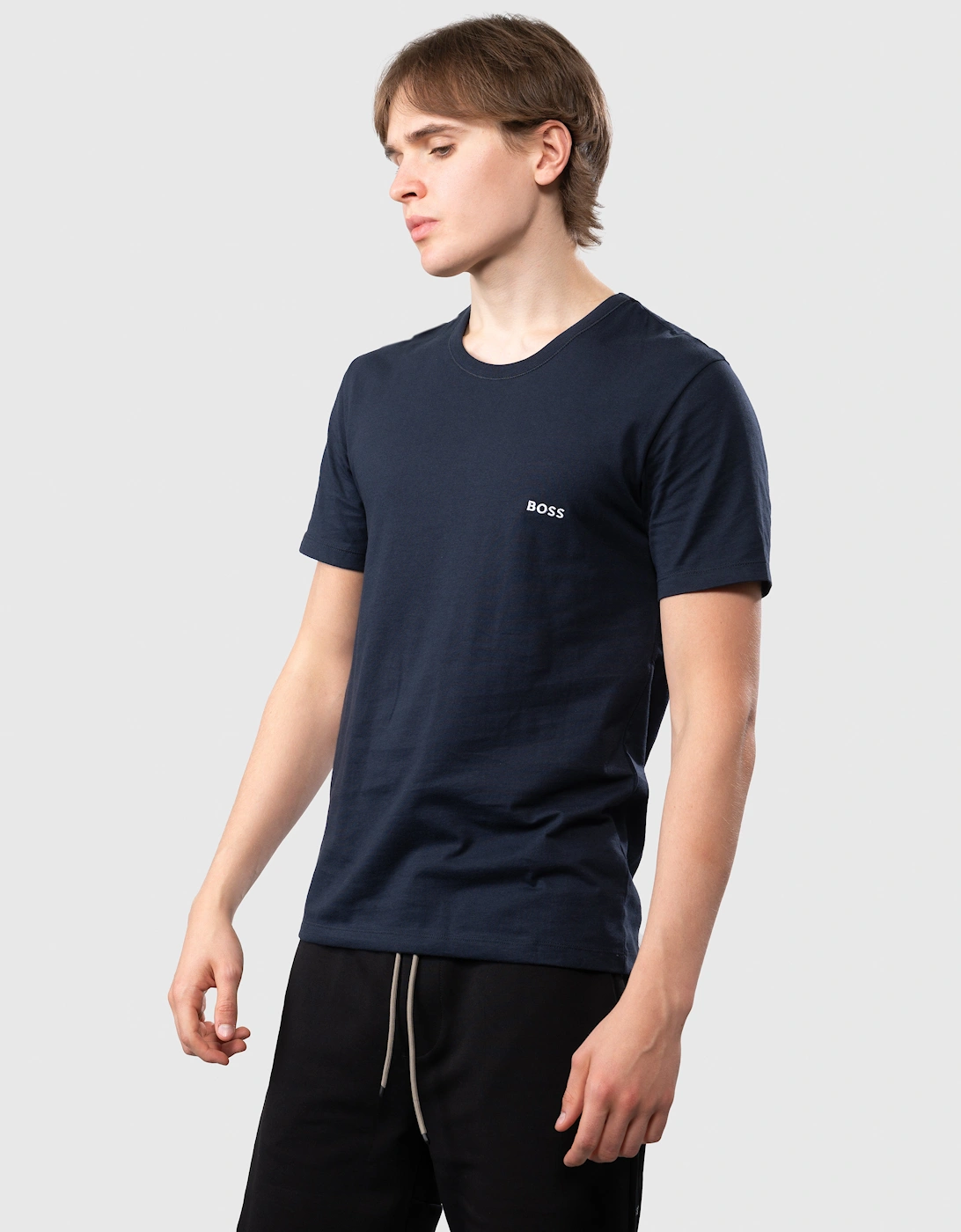 Hugo Boss Men's Boss Orange 3 Pack Classic Regular Fit Crew Neck Mens T-Shirts Nos - White/Navy/Black 984 - Size, 44