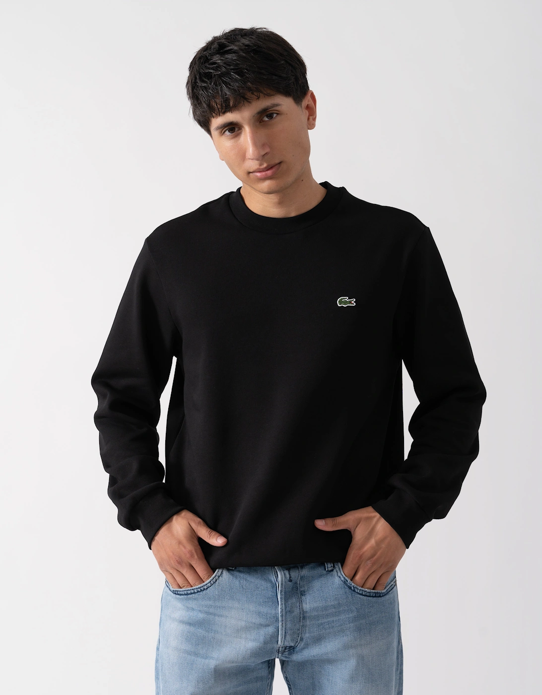 Lacoste Men's Black Crew Neck Fleece Sweatshirt - 031 - : Xl