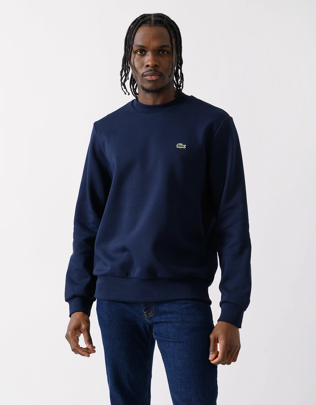 Lacoste Men's Navy Crew Neck Fleece Sweatshirt - Blue 166  Xl