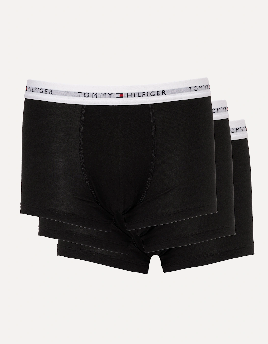 3 Pack Mens Colour Waistband Trunks - TH White/TH White/TH White, 2 of 1