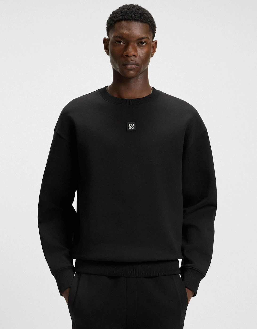 Hugo Boss Men's Black Hugo Dettil Sweatshirt - 002 - Size: 42