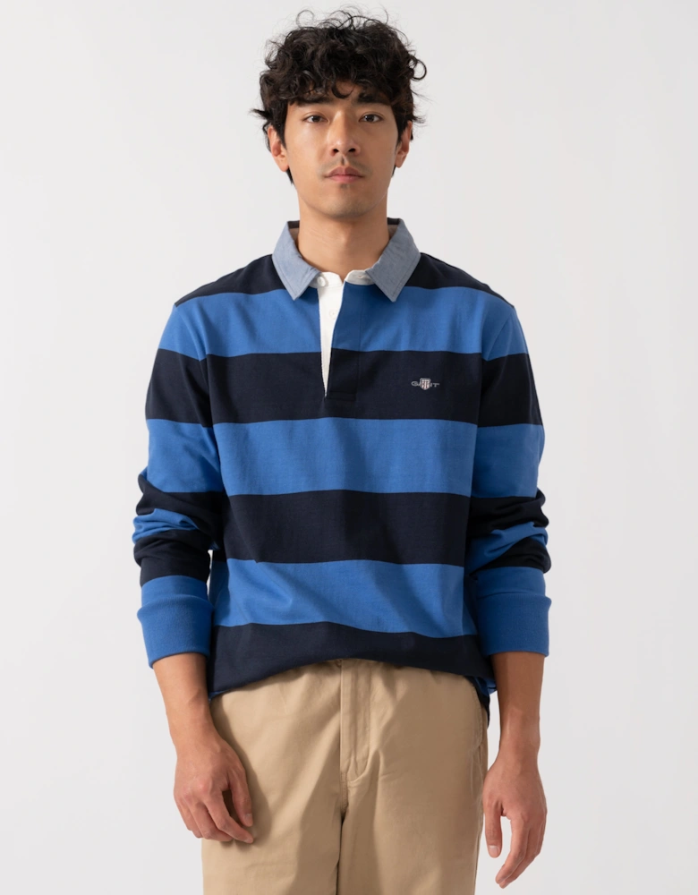 Mens Regular Fit Chambray Stripe Heavy Rugger - 407 Rich Blue