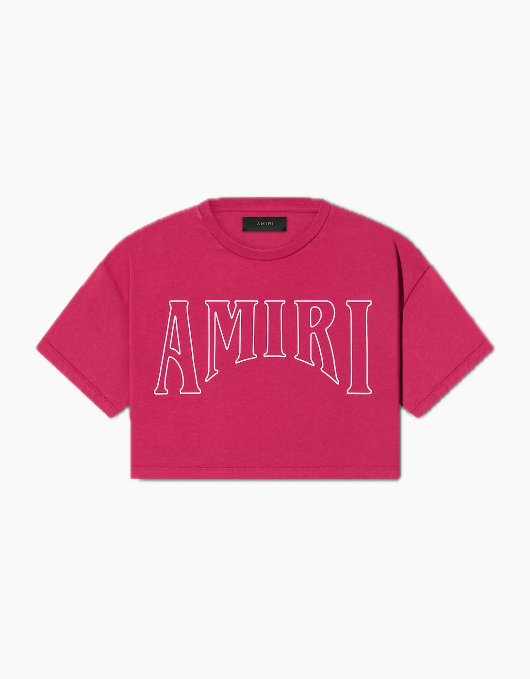 Women's AMIRI WOMENS SUN CROPPED TEE FUCHSIA - Pink - Size: 10/8