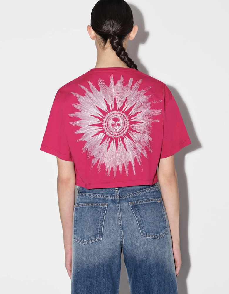 WOMENS SUN CROPPED TEE FUCHSIA